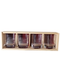 Coffret plumier bois 4 verres whisky strauss 29cl personnalisé