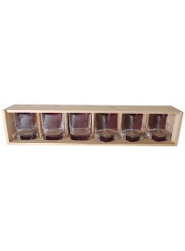 Coffret plumier bois 6 verres whisky strauss 29cl personnalisé