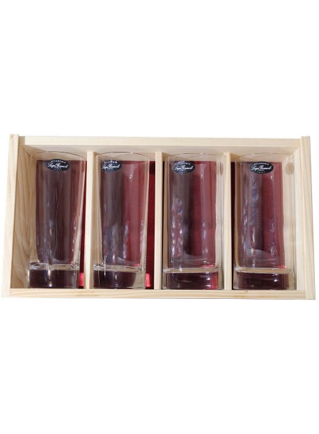 Coffret bois 4 verres jus de fruit véronèse  31cl personnalisé