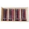 Coffret bois 4 verres jus de fruit véronèse  31cl personnalisé