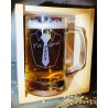 Coffret plumier en bois 1 chope à bière 39,50 cl  personnalisée