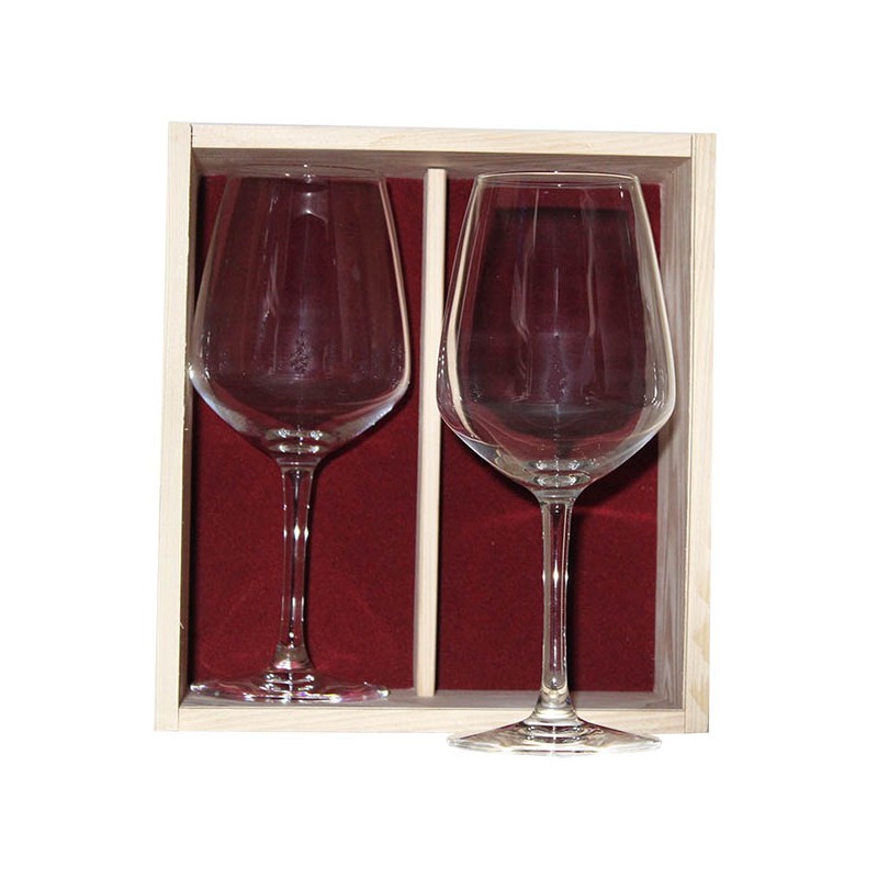 Coffret plumier en bois 2 verres à pastis 16 cl personnalisé - Est