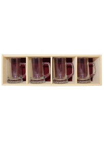 Coffret plumier en bois 4 chopes à bière 50 cl  personnalisée