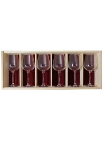 Coffret plumier en bois 6  verres à vin juliette 30cl personnalisé