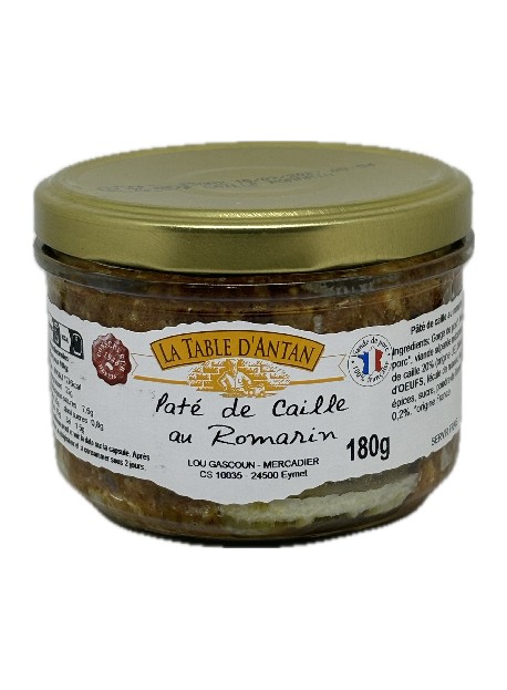 Paté de Caille au Romarin 180gr