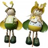 Pic abeille en bois métal  2 pièces 12cm 40473