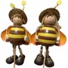 Pics abeille bois métal 2pces 40472  13cm
