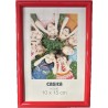 Cadre photos rouge en plastique 10/15cm 65176