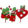Pics grenouille en bois 8cm 12pces  46775