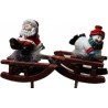 Pics noël  en bois + céramique 6cm 12pces 95447