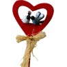 Pics cœur souris en bois 7cm 12pces 94509