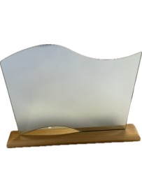Miroir vague socle bois neutre horizontal 37/25 cm