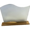 Miroir vague socle bois neutre horizontal 37/25 cm