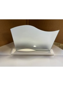 Miroir vague socle bois blanc horizontal 37/25 cm