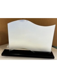 Miroir vague socle bois noir horizontal 37/25 cm