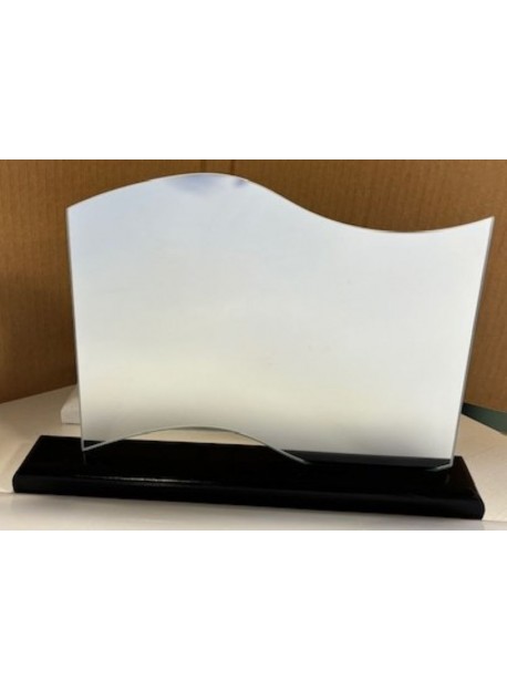 Miroir vague socle bois horizontal 37/25 cm
