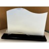 Miroir vague socle bois noir horizontal 37/25 cm