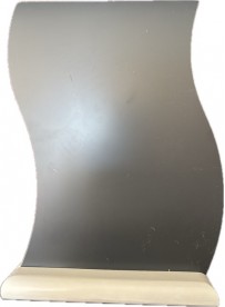 Miroir vague socle bois blanc vertical 37/25 cm