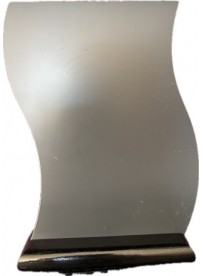 Miroir vague socle bois noir vertical