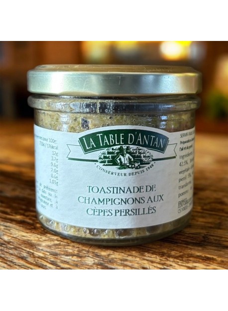 Toastinade de champignons aux cèpes persillés 90