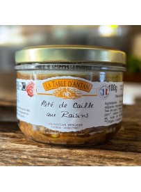 Paté de caille aux raisins 180 gr