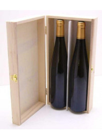 Coffret bois pour 2 bouteilles d'Alsace 75 cl colis de 10 pièces