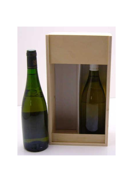 -Plumier caisse bois pour 2 bouteilles de Bourgogne 75 cl colis de 20 pièces