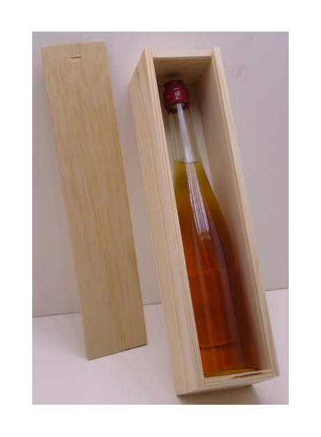 Plumier couvercle bois pour 1 bouteille d'Eau de vie 70cl colis de 35 pièces