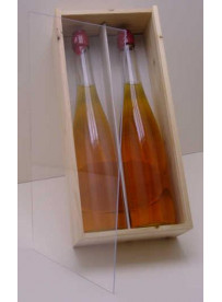 -Plumier vide couvercle plexi pour 2 bouteilles d'Eau de vie 70cl colis de 20 pièces