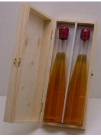 COFFRET couvercle BOIS pour 2 bouteilles d'Eau de vie 35cl colis 30 pièces