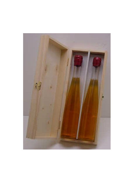 COFFRET couvercle BOIS pour 2 bouteilles d'Eau de vie 35cl colis 30 pièces