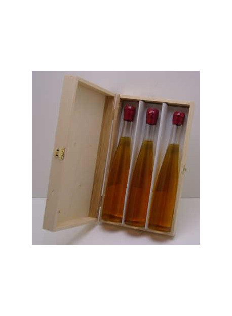 COFFRET couvercle BOIS pour 3 bouteilles d'Eau de vie 35cl colis 25 pièces