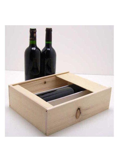 -Plumier caisse bois pour 3 bouteilles de Bordeaux 75 cl colis de 16 pièces