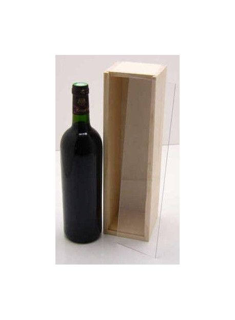 Plumier couvercle Pléxi pour 1 bouteille de Bordeaux 75 cl colis de 35 pièces
