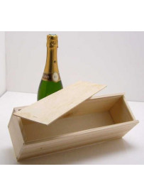 -Plumier couvercle bois pour 1 bouteille de Champagne 75 cl colis de 35 pièces