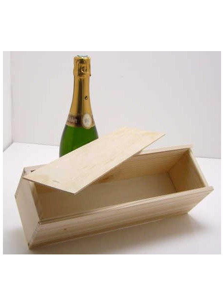 -Plumier couvercle bois pour 1 bouteille de Champagne 75 cl colis de 35 pièces