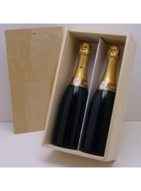 -Plumier couvercle bois pour 2 bouteilles de Champagne 75 cl colis de 20 pièces