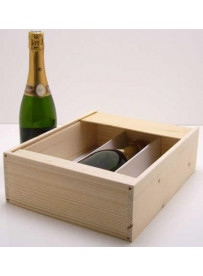 -Plumier caisse bois pour 3 bouteilles de Champagne 75 cl colis de 16 pièces