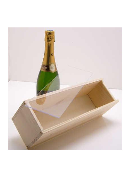 Plumier couvercle plexi pour 1 bouteille de Champagne 75 cl colis de 35 pièces